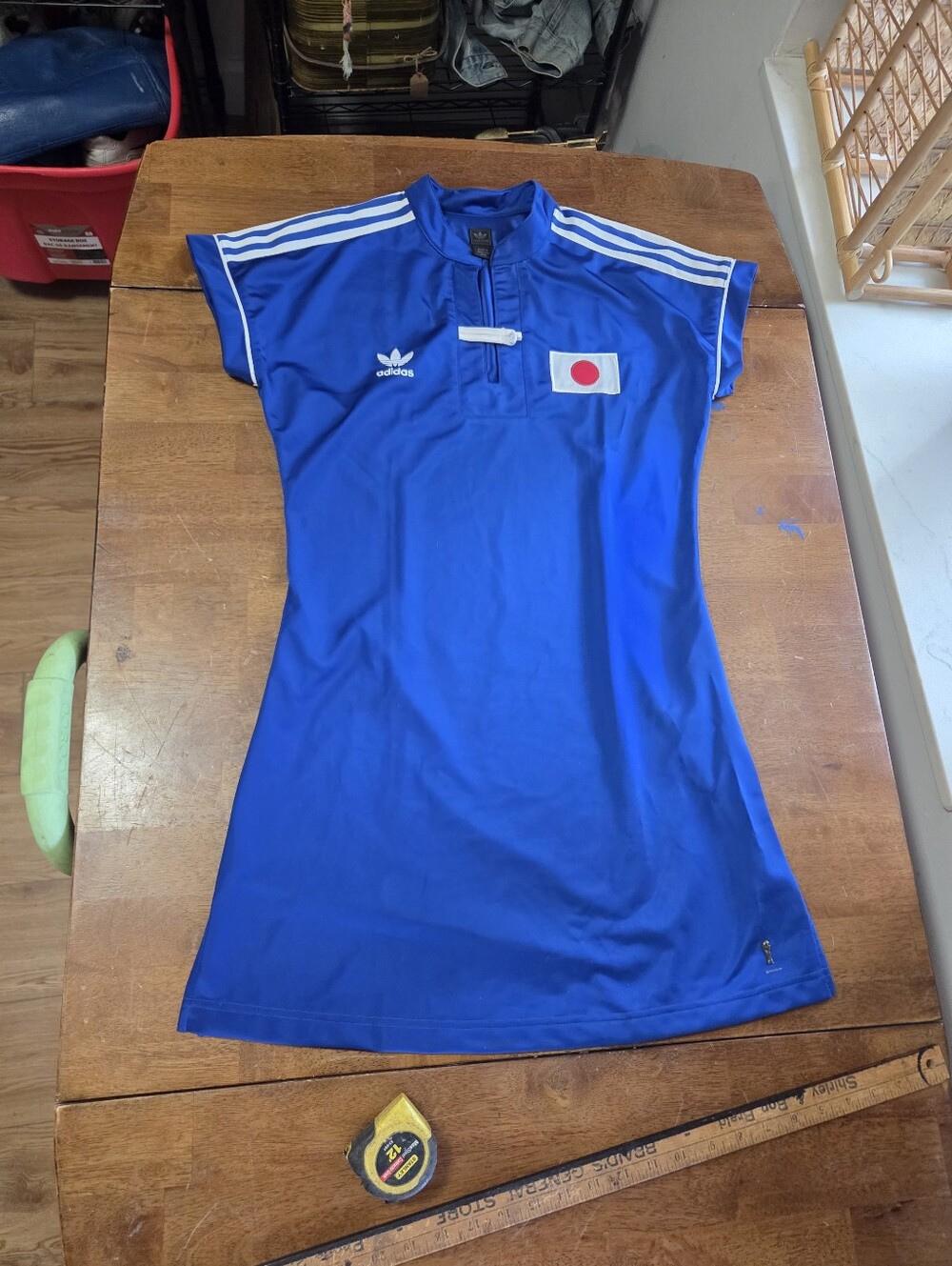 Vintage Y2K Adidas Originals Japan Cheongsam FIFA World Cup Jersey Dress Medium